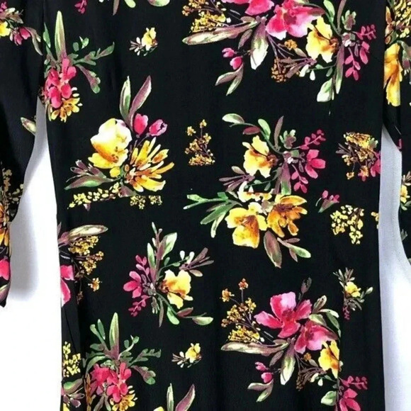 Zara Floral Print Mini 3/4 Sleeve Fit & Flare Dress XS - Picture 6 of 8